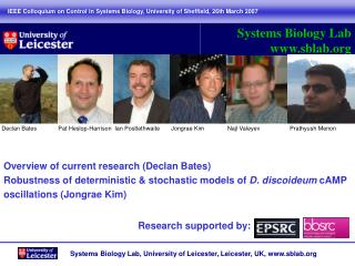 Overview of current research (Declan Bates)
