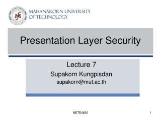 Presentation Layer Security