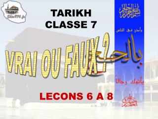 TARIKH CLASSE 7