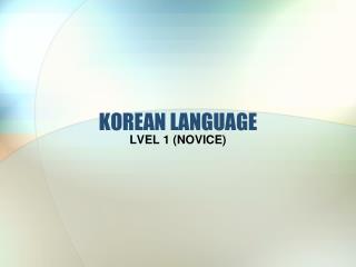 KOREAN LANGUAGE