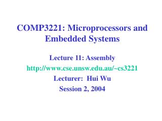 COMP3221: Microprocessors and Embedded Systems