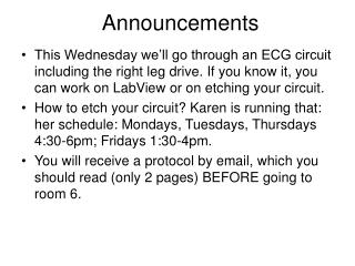 Announcements
