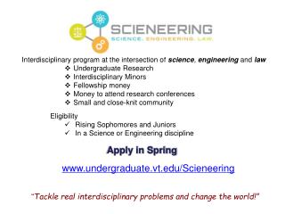 undergraduate.vt/Scieneering