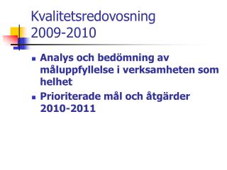 Kvalitetsredovosning 2009-2010