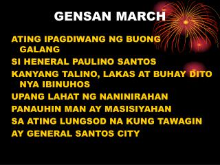 GENSAN MARCH