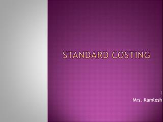 Standard costing