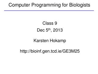 Computer Programming for Biologists