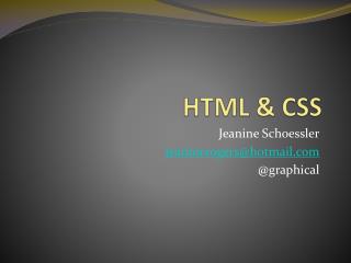 HTML &amp; CSS