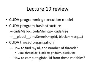 Lecture 19 review