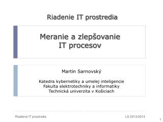 Riadenie IT prostredia