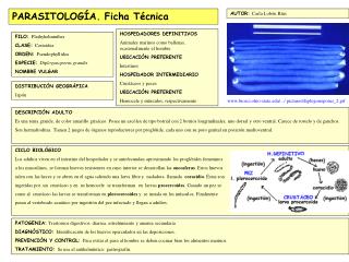 PARASITOLOGÍA. Ficha Técnica