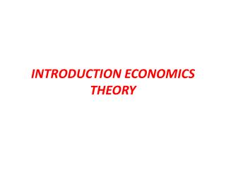 INTRODUCTION ECONOMICS THEORY