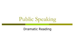 Public Speaking