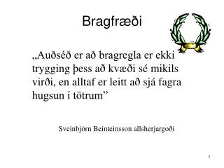 Bragfræði