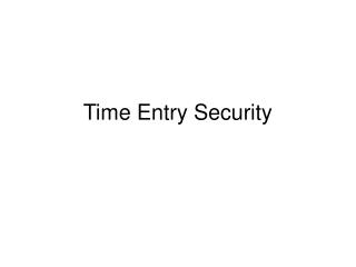 Time Entry Security