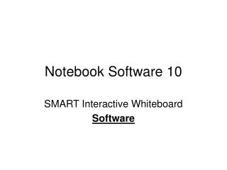 Notebook Software 10