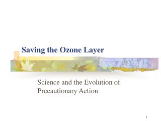 Saving the Ozone Layer