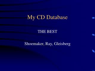 My CD Database
