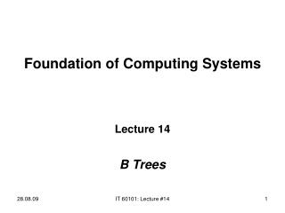 Foundation of Computing Systems