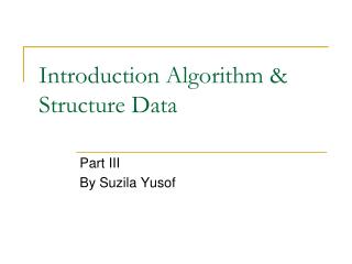 Introduction Algorithm &amp; Structure Data