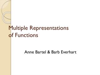 Multiple Representations of Functions