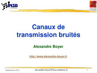 Canaux de transmission bruités