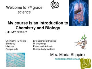 Welcome to 7 th grade science
