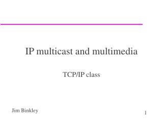 IP multicast and multimedia