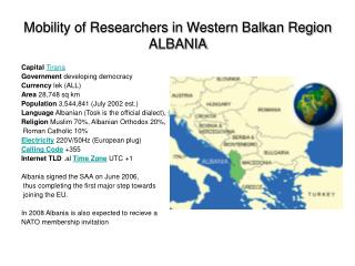 Mobility of Researchers in Western Balkan Region ALBANIA