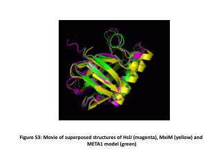 Figure S3: Movie of superposed structures of HslJ (magenta), MxiM (yellow) and