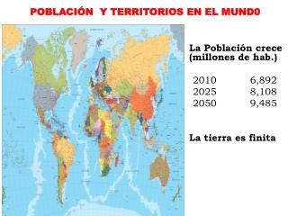 La Población crece (millones de hab .) 2010 6,892 2025 8,108