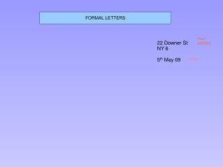 FORMAL LETTERS