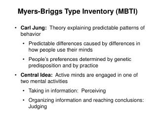 Myers-Briggs Type Inventory (MBTI)