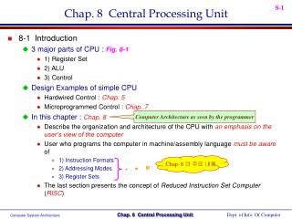 Chap. 8 Central Processing Unit