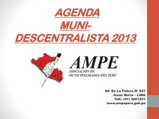 AGENDA MUNI- DESCENTRALISTA 2013