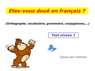 (Orthographe, vocabulaire, grammaire, conjugaisons,…)