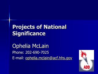 Projects of National Significance