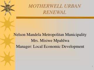 MOTHERWELL URBAN RENEWAL