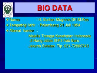 BIO DATA