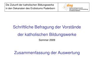 Schriftliche Befragung der Vorstände der katholischen Bildungswerke Sommer 2009