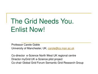 The Grid Needs You. Enlist Now!