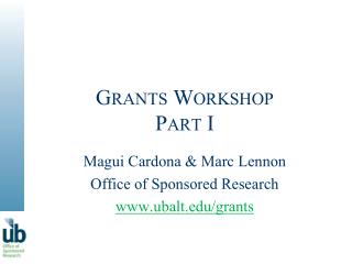 Grants Workshop Part I