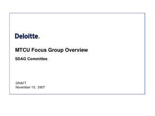 MTCU Focus Group Overview