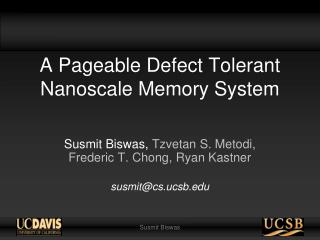 A Pageable Defect Tolerant Nanoscale Memory System