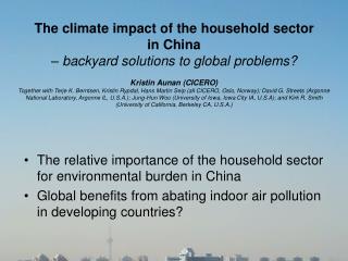 The climate impact of the household sector in China – backyard solutions to global problems?