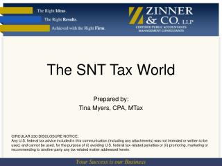 The SNT Tax World