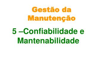 Gestão da Manutenção