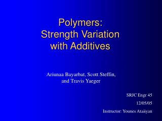 Polymers: Strength Variation with Additives