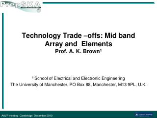 Technology Trade –offs: Mid band Array and Elements Prof. A. K. Brown 1