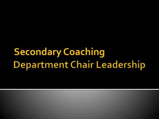 Department Chair Leadership